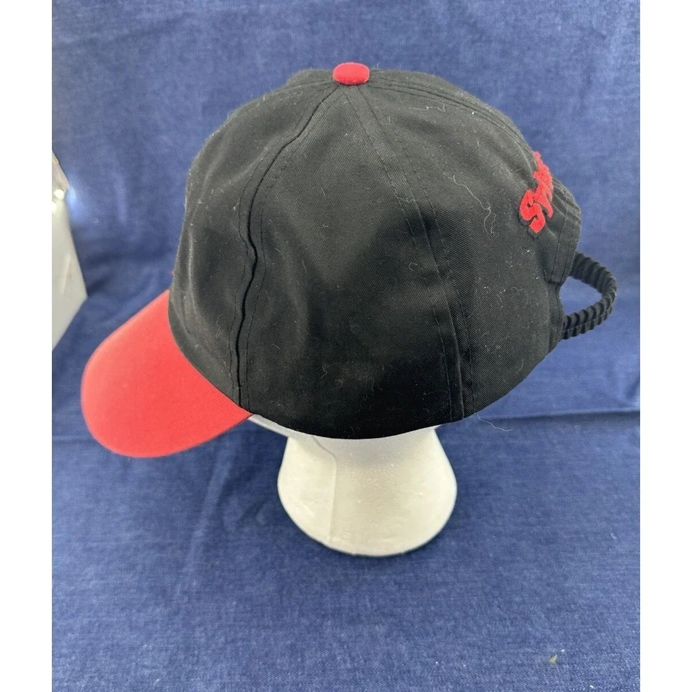 VTG 1993 Looney Tunes Sylvester Baseball Hat Black Red Strapback Cap Cartoon‎
